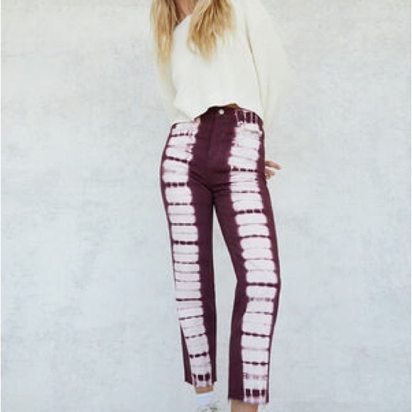 Pacsun Eco Raspberry tie dye high waisted jeans NWT - Picture 6 of 6